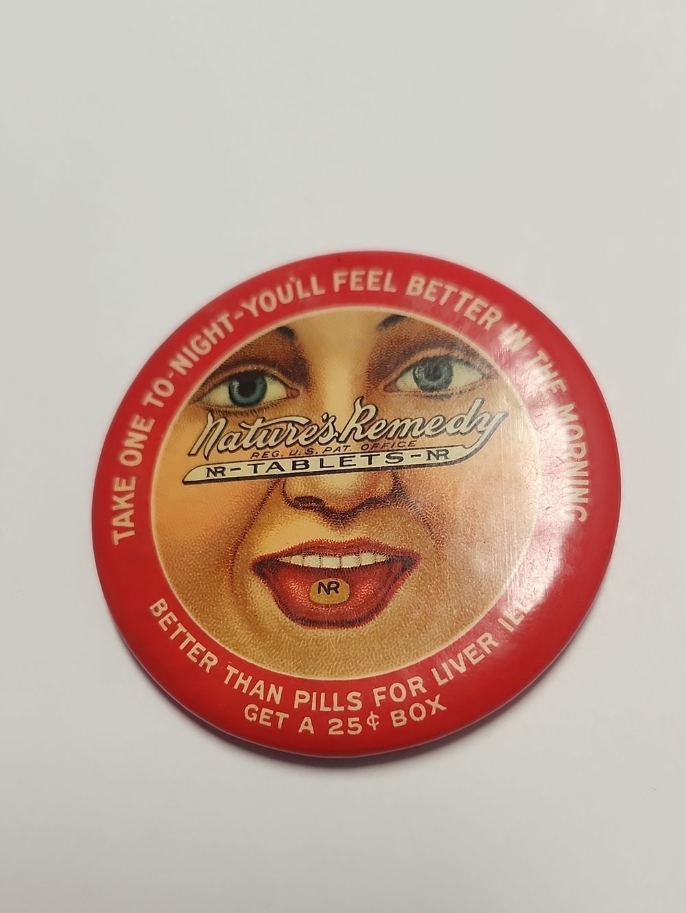 Parisian Novelty Co Advertising Pocket Mirror Antique 1920s-1930s Natures Remedy